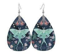 Hermosos aretes de cuero de polilla para mujer, aretes de lágrima, aretes de cuero de moda, regalos de joyería para mamá, esposa, hijas