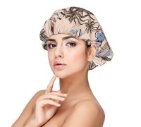 Hermosos barcos retro con palmeras,Gorro de dormir de satén para adultos - Gorro de dormir elástico para mujer, cubrecabello nocturno