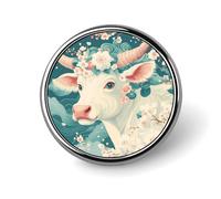 Hermosos broches de vaca blanca para mujeres y hombres, insignias de moda para fiestas y bodas.