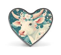 Hermosos broches de vaca blanca para mujeres y hombres. Lindos broches de solapa con forma de corazón para fiestas y bodas.
