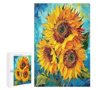 Hermosos Girasoles Puzzle 1000 Piezas Adultos Y Niños 12 AñosRompecabezas 3D Colorido Familiar Aliviar Estrés DIY Moderno Estera Portátil 1000 PCS
