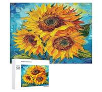 Hermosos Girasoles Puzzles 500 Piezas Construir DIY 3DMaquetas Educativas para Niños A 12 Años Y Adultos Desafío Intelectual Decoración Hogar 500 PCS