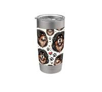 Hermosos perros mastín tibetano patrón lindo mastines Vaso térmico de acero inoxidable de doble pared