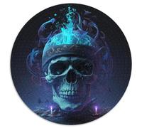 Hermosos Rompecabezas de Calaveras para Adultos, Rompecabezas Redondos de 1000 Piezas para Principiantes, Ideal para cumpleaños y Regalos navideños, 67,5 x 67,5 cm