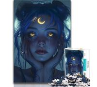 Hermosos Rompecabezas de Chica de Anime con Luna para Adolescentes, ayudan al Cerebro a ejercitar, Juguetes adictivos para Cultivar la Paciencia, una Obra de Arte de 50x75cm