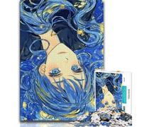 Hermosos Rompecabezas de diosas del Anime para Adultos 1000 Piezas, Juguetes educativos para el Aprendizaje, Juegos Familiares con póster a Juego y Hoja de Trivia 38x26cm