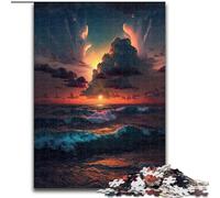 Hermosos Rompecabezas de Puesta de Sol de 1000 Piezas para Adultos Rompecabezas imposibles para Adultos Familiares y Amigos Apto para Mayores de 14 años Tamaño 38x26cm