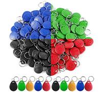 HERNAS 100pcs 125KHz RFID Key Fob Tarjeta de Control de Acceso, ABS de EM4100 Llavero RFID Llavero, Cumple con ISO14443A, Solo Lectura