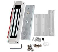 HERNAS 180 kg de fuerza de sujeción electromagnética, DC12 V Fail Safe tipo NC, cerradura electromagnética para puerta de cristal, puerta de madera, puerta de metal, armario, cajón, con soporte ZL,