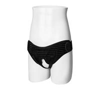 Hernia Inguinal Hombre, Ajustable Braguero Hernia Inguinal Hombre y Mujer, Alivia el Dolor Unilateral o Bilateral(Black,S)