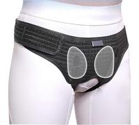 Hernia Inguinal Hombre, Ajustables Faja de Hernia Inguinal (Izquierda O Derecha), 2 Almohadillas de Compresión Extraíbles para Uso Diario Durante La Recuperación Posoperatoria (Negro, Grande)(Small)