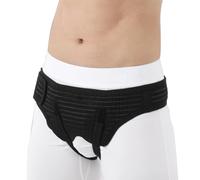 Hernia Inguinal Hombre y Mujeres, Faja Hernia Inguinal Bilateral con 4 Almohadilla de Compresión Extraíble, Aliviar el Dolor (Negro)(Size S)