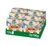 Hero Baby - Tarritos de Verduritas con Pavo, Sin Almidón, Sin Aceite de Palma, Ingredientes 100% Naturales, Sin Conservantes ni Colorantes, Para Bebés a Partir de los 6 Meses, 6 Packs de 2 x 190g