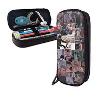 Hero Fiennes-Tiffin - Estuche de piel con compartimentos, bolsa de almacenamiento grande, bolsa de papelería para oficina y universidad, color, 5.0cm*10.5cm*20.5cm, Estuche para lápices