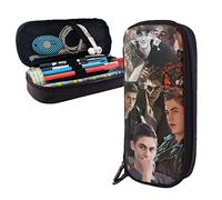 Hero Fiennes-Tiffin - Estuche de piel con compartimentos, bolsa de almacenamiento grande, bolsa de papelería para oficina y universidad, color, 5.0cm*10.5cm*20.5cm, Estuche para lápices