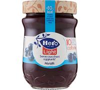 Hero Light Mirtilli - Juego de 6 mermeladas para untar pan ligero (280 g)