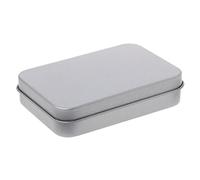 Hero-S Caja de almacenamiento plateada pequeña para organizador de cajas de monedas Caramelo cajas rectangulares vacías con bisagras de metal