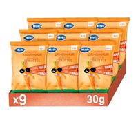 Hero - Snack Bâtonnets Carotte, Sans sucre, gluten, huile de palme ni allergènes, origine naturelle, produit écologique - Pack de 9x30 g