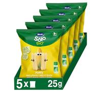 Hero Solo Bio Puff Snacks Maíz y Avena Bebé Desde 8 Meses, 5 x 25 g