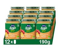 Hero Solo Bio Tarritos Manzana Melocotón Plátano Desde 4 Meses, 12 x 190 g