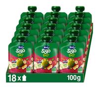 Hero Solo - Bolsitas ecológicas de manzana, fresa, plátano y arándanos, para bebés a partir de los 4 meses, pack de 18 x 100 g