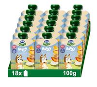 Hero Solo Bolsitas Fruta Sabor Mediterráneo Bebé Desde 6 Meses, 18 x 100 g