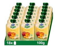Hero Solo Bolsitas Melocotón Manzana y Plátano Desde 4 Meses, 18 x 100 g