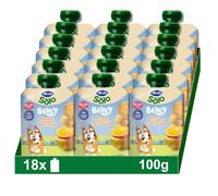 Hero Solo Bolsitas Naranja Plátano Pera y Galleta Desde 6 Meses, 18 x 100 g