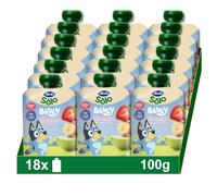 Hero Solo Bolsitas Plátano Fresa y Manzana Bebé Desde 6 Meses, 18 x 100 g | Merienda de fruta natural, Formato pouch práctico, Baby, Sin aceite de palma, Sin azúcares añadidos, Sabor natural
