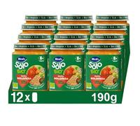 Hero Solo Potitos de Macarrones con Tomate 100% Eco y nada más, Apto para Veganos y Bebés Desde 6 Meses - Pack de 12 x 190 gr