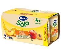 Hero Solo Tarritos Frutas Variadas Bebé Desde 4 Meses, 6 x 190 g | Merienda de fruta natural, Formato individual listo, Baby, Sin almidón, Sin azúcares añadidos, Potito, Ingredientes naturales