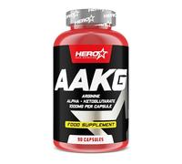 HERO TECH | AAKG 90 CAPS | 3000 mg de L-Arginina Alfa-Cetoglutarato por Dosis Diaria | Mejora Resistencia, Fuerza y Recuperación Muscular | Pre-entrenamiento | Sin OGM