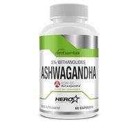 HERO TECH | Ashwagandha KSM-66® - 600 mg de extracto de raíz de ashwagandha orgánica - Raíz del sueño de la India - 60 cápsulas - APTO para Veganos