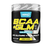 HERO TECH | BCAA+GLM 400 gr | Aminoácidos ramificados en polvo con Glutamina | Recuperación, Energía, Rendimiento