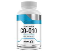 HERO TECH | CO-Q10 120 caps. | Coenzima Q10 | Antioxidante y Energízante | Fortalece Sistema Inmune | Reduce el estrés oxidativo | Sin OGM (Organismos Modificados Genéticamente)