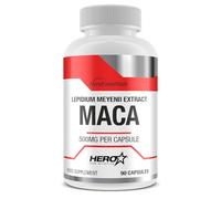 HERO TECH | MACA 90 caps. | Extracto de raíz de maca | cápsulas de alta concentración, aumenta la energía, mejora el rendimiento físico y equilibra las hormonas de manera natural | Sin OGM