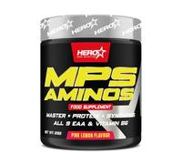 HERO TECH | MPS AMINOS 315 gr | 9 aminoácidos esenciales (EAA-s) | Crecimiento y Recuperación Muscular | Pre, intra y Post Entrenamiento | Sin OGM (315 gr, PINK LIMÓN)
