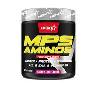 HERO TECH | MPS AMINOS 315 gr | 9 aminoácidos esenciales (EAA-s) | Crecimiento y Recuperación Muscular | Pre, intra y Post Entrenamiento | Sin OGM (315 gr, CEREZA LIMA)