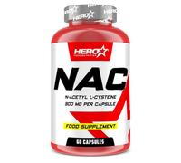 HERO TECH | NAC 60 CAPS | N-Acetil L-cisteina Reduce el estrés oxidativo y Protege contra los efectos de la contaminación ambiental y el envejecimiento celular | Vegano Sin OGM