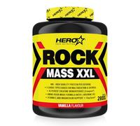 HERO TECH | ROCK MASS XXL 2800 Gr | Suplemento con Hidratos de Carbono y Proteína para Ganar Masa Muscular | Con Creatina, BCAA, Glutamina, Arginina, Vitamina C | Sin OGM (2.800 gr, Vainilla)