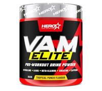 HERO TECH | VAM ELITE 300 GR | Complejo pre-entrenamiento con cafeína, taurina, creatina, L-citrulina y beta-alanina | Sin OGM (Organismos Modificados Genéticamente)