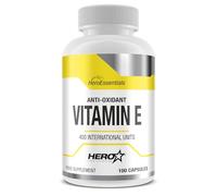 HERO TECH | VITAMIN E 100 caps. | Suplemento de Vitamina E | Fortalece el cabello | Potente Antioxidante | Antiedad | Sin OGM (Organismos Modificados Genéticamente)