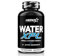 HERO TECH | WATER XPL 100 CAPS | 9 extractos herbales | Detox 100% natural | depuración hepática y diurética | Con Vitamina B6 | Vegano Sin OGM (Organismos Modificados Genéticamente)