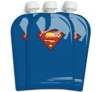 Herobility DC Food Pouch 180ml / 6 Fl Oz - Squeeze Pouches for Baby, Reusable, Sustainable, Leak-Proof Design, Double Zip-Lock, BPA Free - 3 Pack