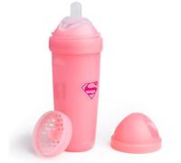 Herobility DC Supergirl Double Anti-Colic Baby Bottle | Award-Winning Hero Baby Bottles | Soft Breast-Like Teat, Easy Mixing Lid & Net | Safe & Environment-Friendly Materials | 340ml/12 fl oz