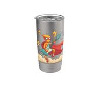Héroe volador con guitarra y capa para un aspecto fresco Vaso térmico de acero inoxidable de doble pared