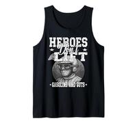 HEROES DON'T LIFT GASOLINA Y GUTS retro automovilismo carreras Camiseta sin Mangas