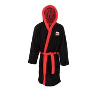 Heroes INC Albornoz de forro polar para adulto con logotipo de Marvel Comics - Tallas S - XL, Negro, Small/Medium