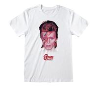 Heroes Inc Camiseta David Bowie Aladdin Sane, blanco, S