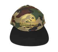 Heroes Inc. Jurassic Park-Gorra de Oro con Logotipo Negro y Camuflaje béisbol, Verde Camo, Talla única Hombres